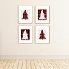 Big Dot of Happiness Holiday Plaid Trees - Unframed Buffalo Plaid Christmas Linen Paper Wall Art - Set of 4 - Artisms - 8 x 10 inches - 3 of 4
