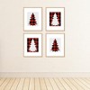 Big Dot of Happiness Holiday Plaid Trees - Unframed Buffalo Plaid Christmas Linen Paper Wall Art - Set of 4 - Artisms - 8 x 10 inches - image 3 of 4