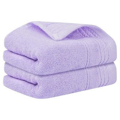 Unique Bargains Striped Pattern Comfort Quick-Drying Hand Towels for Bathroom Camp 2 Packs