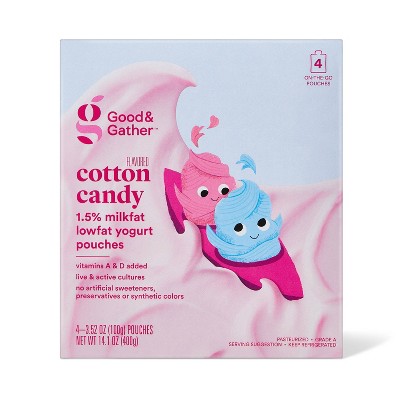 Cotton Candy Lowfat Kids' Yogurt - 4ct/3.5oz Pouches - Good & Gather™