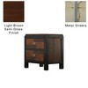 Royal Hampton 28 Inch Handcrafted Bedside Nightstand, 2 Drawers, Sleek Wood Pattern, Square Knobs, Walnut Brown - 4 of 4