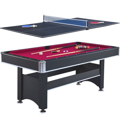 6-ft Pool Table With Table Tennis Top, 2-in-1 Multi Game Table With Net ...