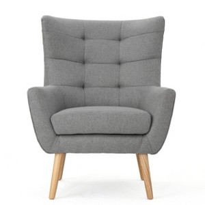 GDFStudio Evie Mid-Century Modern Fabric Tufted Club Chair with Splayed Legs - 1 of 4