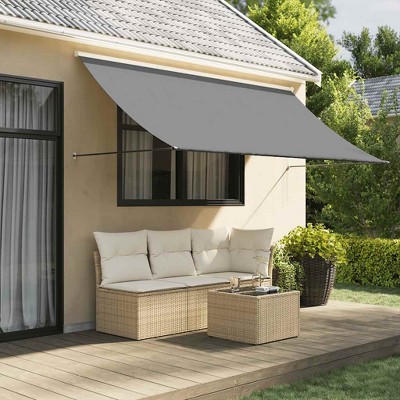 Retractable Awning Anthracite Steel 118.1 x 59.1 in Retractable vidaXL