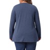 Agnes Orinda Women's Plus Size Pleated Crew Neck Long Sleeve Soft Casual Tunic T Shirt - 4 of 4