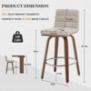 Bekrvio 26"/29" Swivel Bar Stools Set of 1/2/3/4, Faux Leather Upholstered Counter Chairs with Wood Legs, Mid-Century Seating for Kitchen Island - 3 of 4