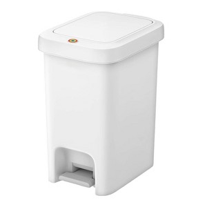 Aoibox Slim Bathroom Trash Can with Soft Close Lid, Step-On Pedal Garbage Bin for Toilet, Office, Bedroom, Kitchen, Living Room, 1.9 Gallon Capacity - 1 of 4