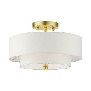 Livex Lighting Meridian 2 - Light Semi-Flush Mount in  Satin Brass - 1 of 2