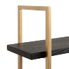Kate & Laurel All Things Decor 20"x30" Leigh Wood and Metal Wall Shelf Black: Luxury Glam Style, 3-Tier Hanging Storage - 2 of 4