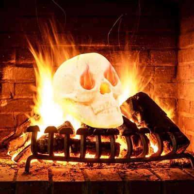 Beige Ceramic Fireproof Fire Pit Skull for Halloween