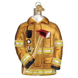 Old World Christmas Glass Blown Ornament, Firefighter's Coat - 1 of 3