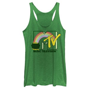 Women's MTV St. Patrick's Day Pot of Gold Logo Racerback Tank Top - 1 of 4
