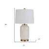 HomeRoots 24" Ivory Metal Table Lamp With White Drum Shade - 3 of 4