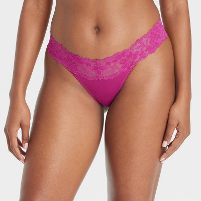 Women's Cotton Comfort Thong - Auden™ Pink S