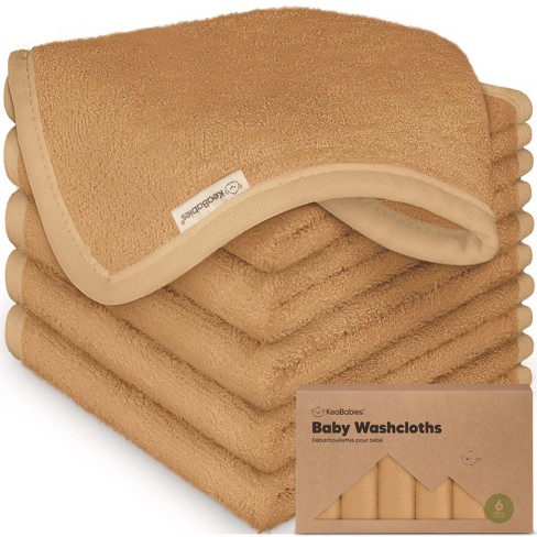 6pk Deluxe Baby Washcloths, Organic and Soft Baby Wash Cloth, Baby Bath Towel, Face Cloths - image 1 of 4