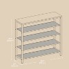 5-Tier Shoe Rack for 20 Pairs - Industrial Storage Organizer with Metal Mesh Shelves, Large Top Surface, for Entryway, Closet, Rustic Brown - 3 of 4