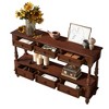 Bella Depot Retro 54'' Solid Wood Console Table with 6 Drawers and Shelf, 2-Tier Wood Couch Foyer Table for Living Room, Hallway - 4 of 4
