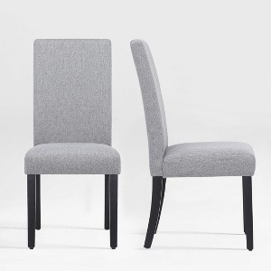 WestinTrends  Upholstered Linen Fabric Dining Chair (Set of 2) - 1 of 4