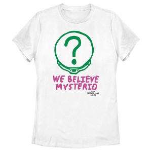 Women's Marvel Spider-Man: No Way Home We Believe Mysterio Pink and Green T-Shirt - 1 of 4