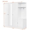 QingMoon Wardrobe Closet with Full-Length Mirror, Wooden Clothing Storage Cabinet, Armoires with Drawer, Shelves and Hanging Rods for Bedroom - 4 of 4