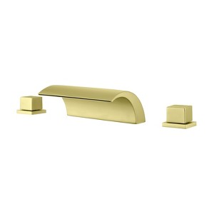 Cobbe Bathroom Faucet 3-Hole 8-Inch Widespread Vanity Sink Faucet with Waterfall Spout Brushed Gold - 1 of 4
