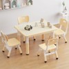 Kids Table and Chair Set, Height Adjustable Toddler Table and 4 Chairs Set for Ages 2-10, Non-Slip Legs, Children Activity Table - 2 of 4