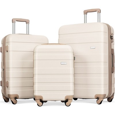 3 Piece ABS Hardside Luggage Set, 360° Spinner Wheels, TSA Lock, 24" And 28" Expandable, Lightweight Suitcases