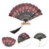 Unique Bargains Rose Lace with Tassel Folding Fan 1 Pc - 3 of 4