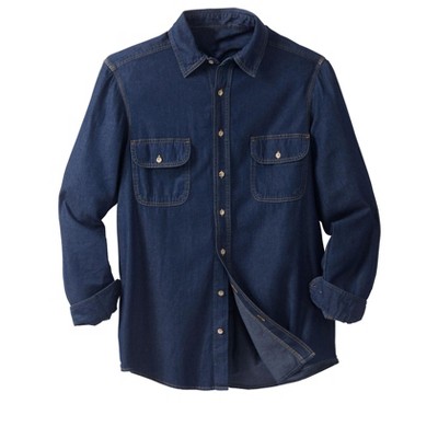 Boulder Creek by KingSize Men's Big & Tall Long Sleeve Denim And Twill Shirt