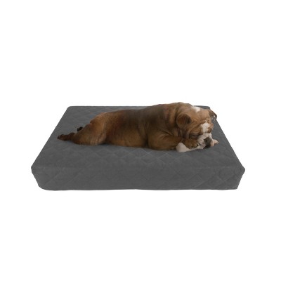 Waterproof Dog Bed ? 2-Layer Memory Foam Dog Bed with Removable Machine Washable Cover ? 30x21 Dog Bed for Medium Dogs up to 45lbs by PETMAKER (Gray)