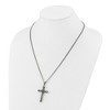 Chisel Stainless Steel Antiqued and Polished Cross Pendant Necklace 22" Curb Chain - 4 of 4