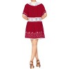 LA LEELA Women's Open Front Summer Vacation Beachwear Mini Bathing Suit Duster Solid Loose Holiday Swimwear Coverups Beach Top L-XL Red, Solid - 3 of 4