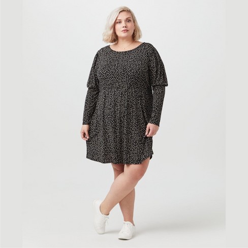 Molly & Isadora Women's Puff-sleeve Dress - Black, 1x : Target