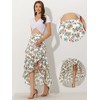 Allegra K Women's Floral Ruffle Skirt Wrap Tiered Asymmetrical Chiffon Skirts - 2 of 4