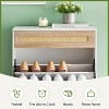 2-Door Rattan Shoe Cabinet w/Drawer - Holds 12-15 Pairs, Narrow Entryway Organizer for Hallway/Living Room - 4 of 4