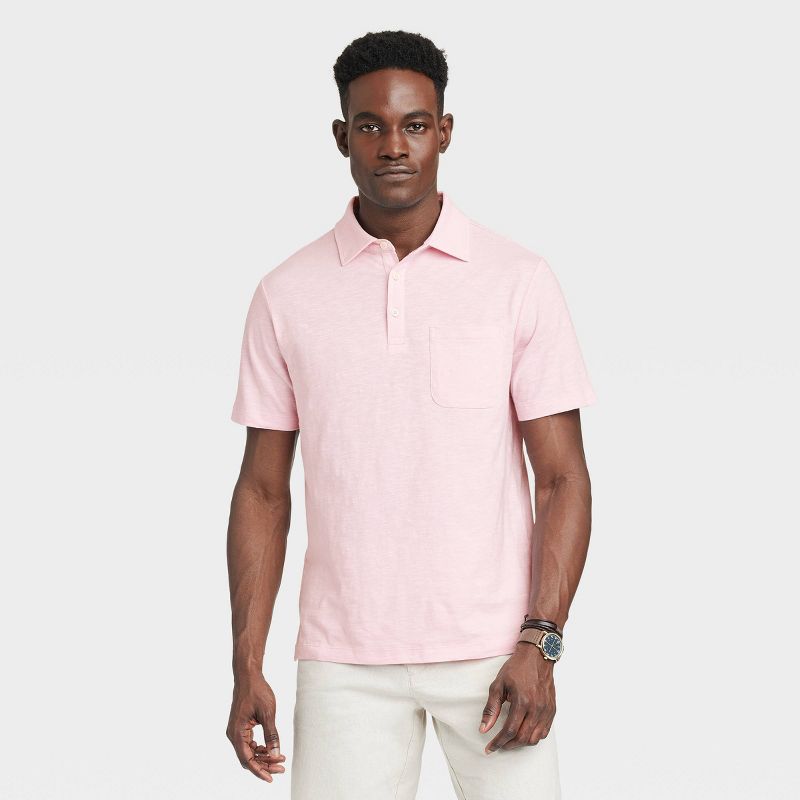 Men's Regular Fit Short Sleeve Slub Jersey Polo Shirt - Goodfellow & Co™, 1 of 5
