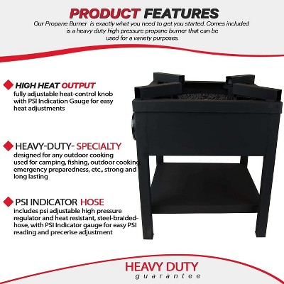 Black Steel Single Burner Gas Outdoor Cooker