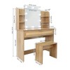 NicBex Vanity Desk with Mirror Vanity with Large Mirror, Modern Wood Cosmetic Table Set with 6 Open Shelves and 1 Stool for Bedroom - 2 of 4