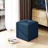 VYNXARIA Navy Blue Cube Ottomans and Benches - 16.50 Inches Wide, Versatile Seating Solution - 3 of 4