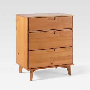 Saracina Home Mid Century Modern Wood 3 Drawer Dresser - 1 of 4