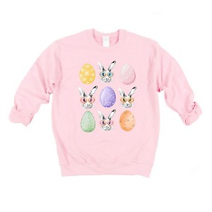 Simply Sage Market Women's Graphic Sweatshirt Bunny Egg Easter Chart - 1 of 3