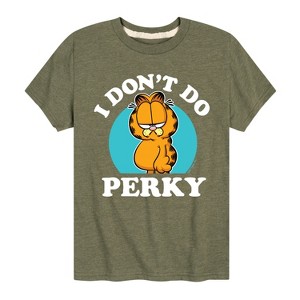 Boys' - Garfield - I Don't Do Perky Short Sleeve Graphic T-Shirt - 1 of 4