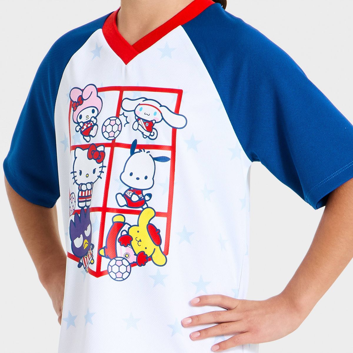 Girls' Hello Kitty and Friends 'Better Together' Short Sleeve Soccer Jersey - Blue - thumbnail 2