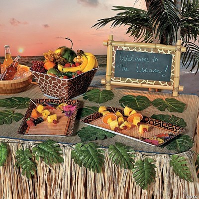 Green Polyester Tropical Party Centerpiece Leaves Pack