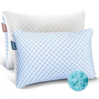 Nestl Colling Pillow, Adjustable Shredded Memory Foam Gel Infused  Cooling Pillow