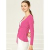 INSPIRE CHIC Women's Tie Front Long Sleeve Crop Ruffle Knit Cardigan Sweaters - 4 of 4
