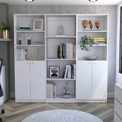 NicBex Bookcases for Home Office 3 Piece Bookcase Set 74.1" Wide Storage Cabinet Bookshelf with 14 Shelves for Living Room and Bedroom