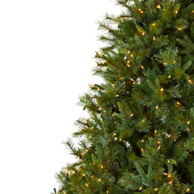 7.5' Green Pine Artificial Christmas Tree with Clear Lights