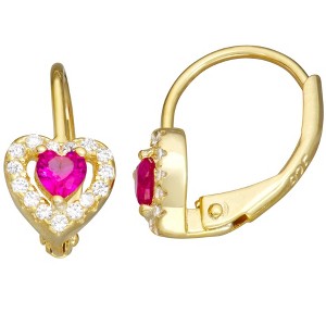 Junior Jewels 14K Gold Over Sterling Silver Children's Birthstone Leverback Earrings - 1 of 2