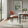 HomeRoots Set of Two Salmon and Black Chenille And Metal Partially Open Back Dining Side Chairs - 2 of 4